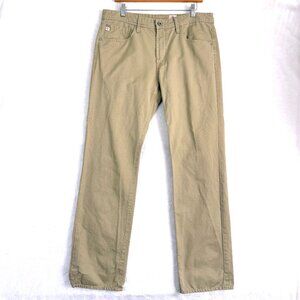 AG ADRIANO GOLDSCHMIED The Protege Straight Leg Stretch Chino Pants 34 R Tan